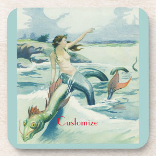 Dessous-de-verre Mermaid Riding Serpent de mer Thunder_Cove