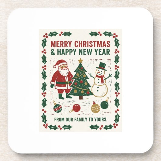 Dessous-de-verre Merry Christmas and a Happy New Year (Devant)