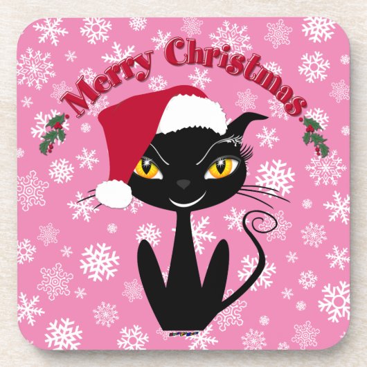 Dessous-de-verre Merry Christmas Kitty Cat (Devant)