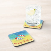 Dessous-de-verre Merry Christmas, Santa Hat, Palm Tree, Beach (Côté Droit)