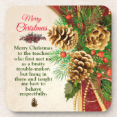 Dessous-de-verre Message de l'enseignant de Noël étudiant (Devant)