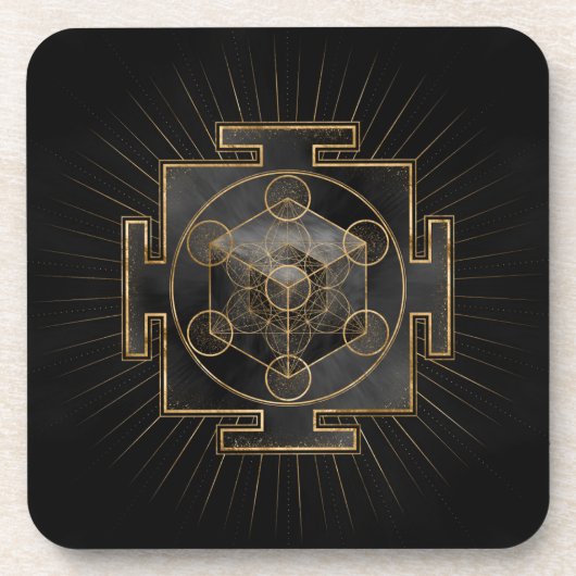 Dessous-de-verre Métatron's Cube Sri Yantra Sacred Geometry (Devant)