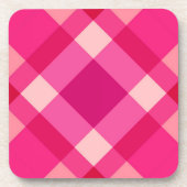Dessous-de-verre Mi-siècle moderne Plaid, Fuchsia rose et vin (Devant)