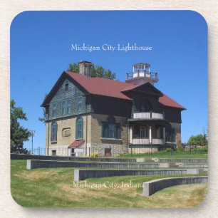 Dessous-de-verre Michigan City Lighthouse set of 6 plastic coasters