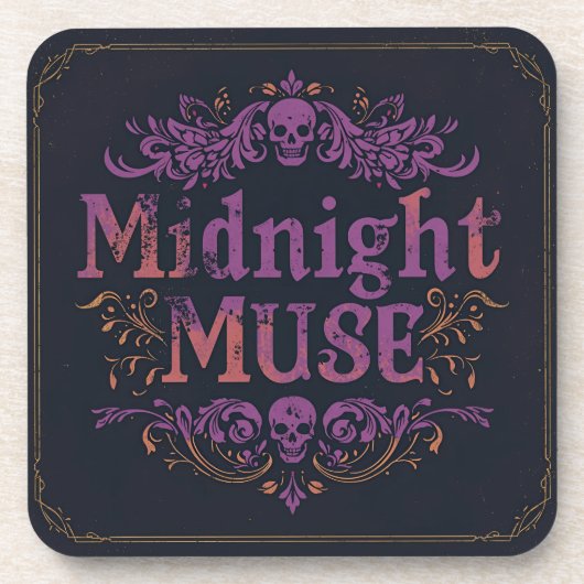Dessous-de-verre Midnight Muse Gothic Coaster Set | Velvet Chaos Co (Devant)