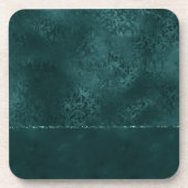 Dessous-de-verre Midnight Teal Romance | Dark Satiny Grunge Damask (Devant)