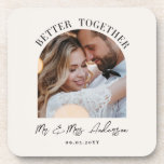 Dessous-de-verre Mieux ensemble arche photo mariage cadeau décorati<br><div class="desc">Mieux ensemble mariage photo en arc et dessous de verre cadeau. Design moderne monochrome noir et blanc.</div>