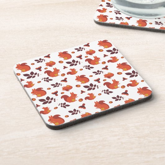 Dessous-de-verre Mignon écureuil de forêt Motif d'automne (Côté gauche)
