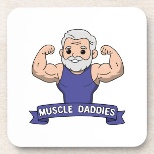 Dessous-de-verre Mignon Papa Musclé Kawaii Barbu Bodybuilder