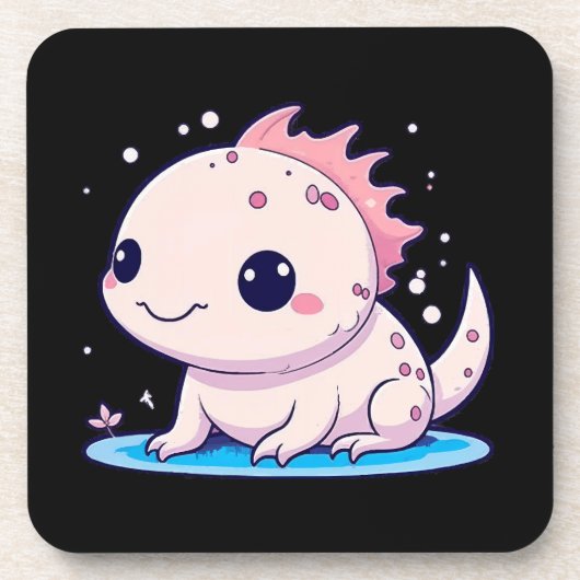 Dessous-de-verre mignon philosophe axolotl (Devant)