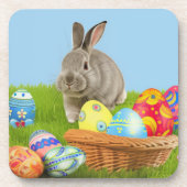 Dessous-de-verre Mignonne Bunnyi de Pâques pour une humeur positive (Devant)