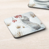 Dessous-de-verre Mignonne champ neige scène hiver faune (Côté gauche)