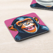 Dessous-de-verre Mignonne Chimpanzée rit (Côté gauche)