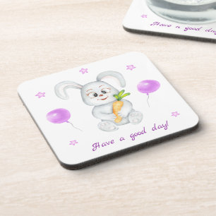 Dessous-de-verre Mignonne lapin pour une humeur positive