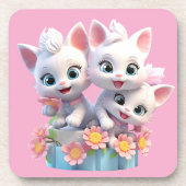 Dessous-de-verre Mignons chatons blancs, Chats, Chatons  (Devant)