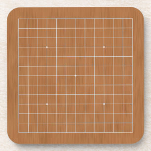 Dessous-de-verre Miniature 9x9 Goban avec lignes blanches