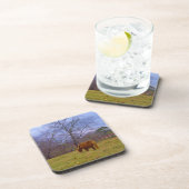 Dessous-de-verre Miniature brun cheval bleu ciel (Côté Droit)