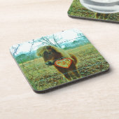 Dessous-de-verre Miniature cheval Brown Valentine Heart (Côté gauche)