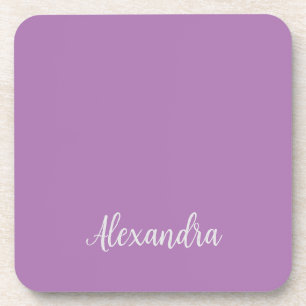Dessous-de-verre Minimaliste Plaque Ajouter Nom Lavender Calligraph