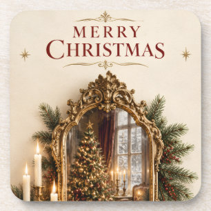 Dessous-de-verre Miroir Antique Élégant Noël, Européen Vintage