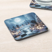 Dessous-de-verre Misty Graveyard Christmas | Gothic Holiday Decor (Côté gauche)