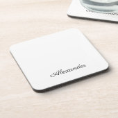 Dessous-de-verre Modèle blanc moderne, Cuisine à script noir coupée (Côté gauche)