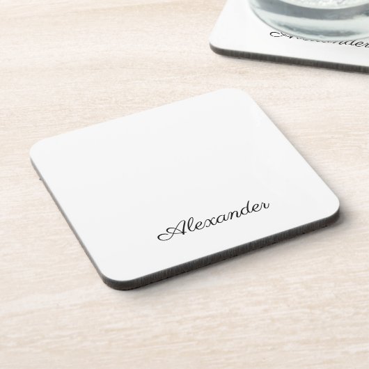 Dessous-de-verre Modèle blanc moderne, Cuisine à script noir coupée (Côté gauche)