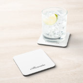 Dessous-de-verre Modèle blanc moderne, Cuisine à script noir coupée (Côté Droit)