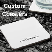 Dessous-de-verre Modèle blanc moderne, Cuisine à script noir coupée