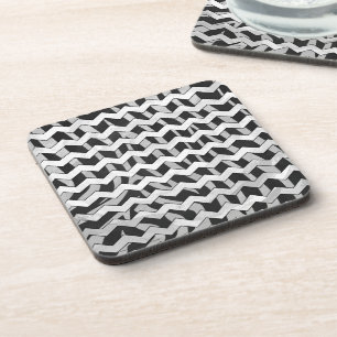 Dessous-de-verre Modèle Chevron noir et gris Zebra
