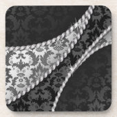 Dessous-de-verre Modèle Damas, Damas gris, Damas français (Devant)