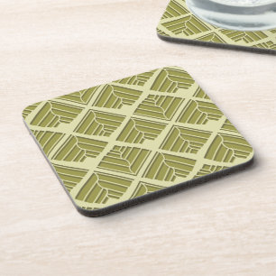 Dessous-de-verre Modèle de feuille carrée Gold Lime Light