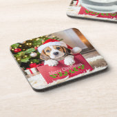 Dessous-de-verre Modèle de Noël de chiot Beagle, (Côté gauche)