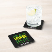 DESSOUS-DE-VERRE MODÈLE DE TEXTE D'IMAGE NOIRE SIMPLE ET MODERNE (Côté Droit)