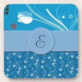 Dessous-de-verre Modèle Floral, Motif De Fleurs, Monogramme (Devant)