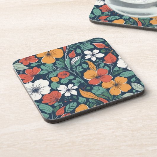Dessous-de-verre Modèle floral simple (Côté gauche)
