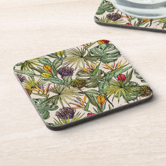 Dessous-de-verre Modèle floral tropical (Côté gauche)