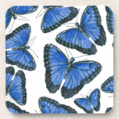 Dessous-de-verre Modèle motif de papillon bleu morpho (Devant)