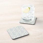 Dessous-de-verre Modèle Prima Damask bleu sur crème (Côté Droit)