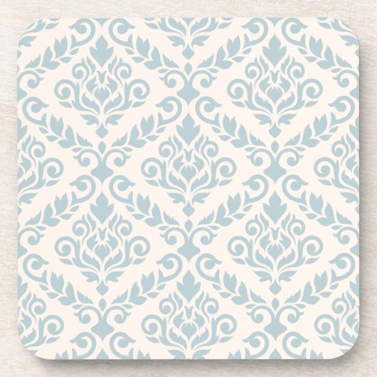 Dessous-de-verre Modèle Prima Damask bleu sur crème (Devant)