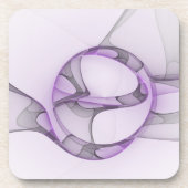 Dessous-de-verre Modern Abstract Fractal Art Lavender Gray (Devant)