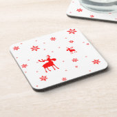 Dessous-de-verre Modern Simple Red Moose Snowflakes (Côté gauche)