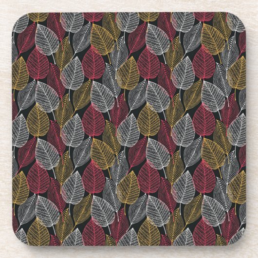 Dessous-de-verre Modern Skeleton Leaves Autumn Pattern (Devant)