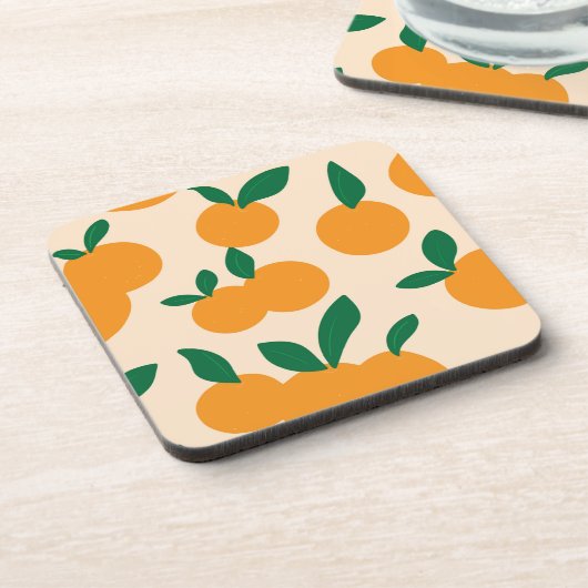 Dessous-de-verre Modern Stylish Citrus Fruit Oranges Pattern (Côté gauche)