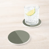 Dessous de verre moderne en grès vert mousse bicol (Côté)