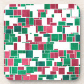 Dessous-de-verre Moderne Gras Rouge et Vert Noël Mondrian (Devant)