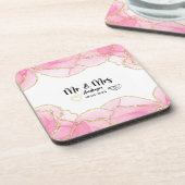 Dessous-de-verre Moderne Rose et Or Monsieur et Madame (Côté gauche)