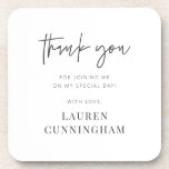 Dessous-de-verre Moderne Simple minimaliste Merci chic<br><div class="desc">Design est composé de typographie chic moderne avec sans serif et serif police.</div>