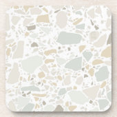 Dessous-de-verre Moderne Simple Terrazzo Carrelage blanc (Devant)