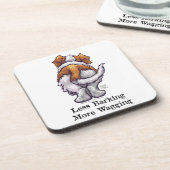 Dessous-de-verre Moins d'aboiement, plus de baguage (Côté gauche)